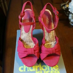 Red Charlotte Russe wedge sandals