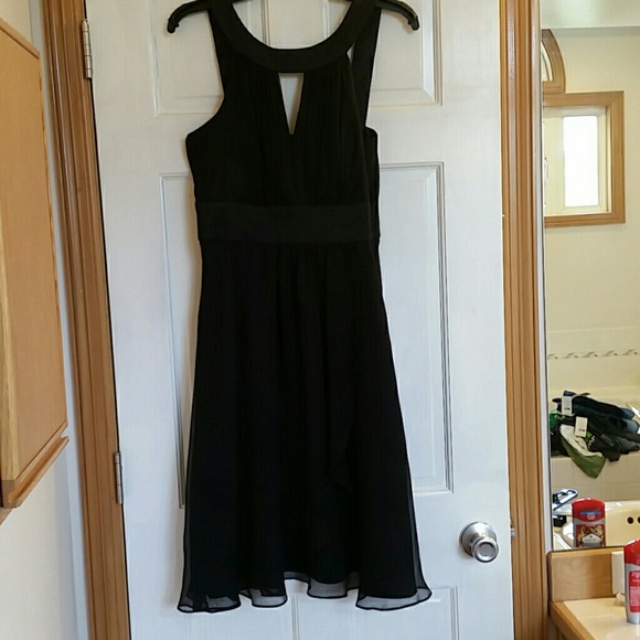 LBD with keyhole detail and satin accents