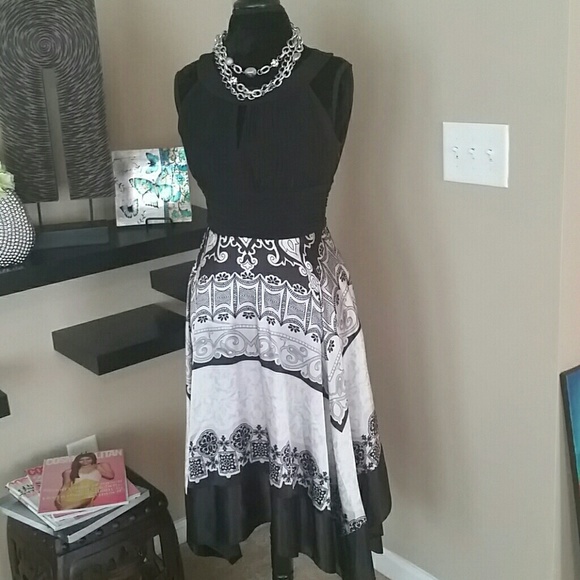 Black & White Scarf Dress