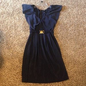 Navy blue and gold dress