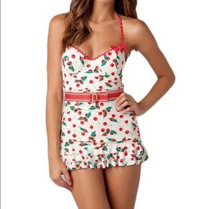 Juicy Couture Cherry Print Swimdress in L