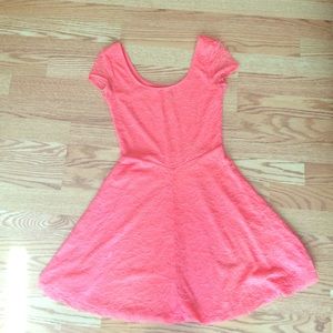 Coral lace summer dress