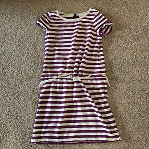 Maroon/cream Striped Dress