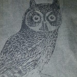 New owl canvas zippered bag mona b
