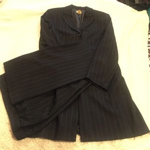 Nordstrom navy pinstripe suit.