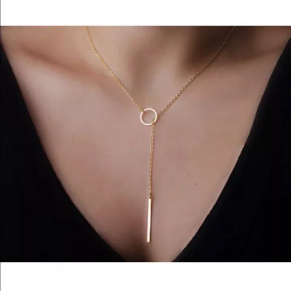 Chic dainty minimalist Y bar necklace - Picture 2 of 2