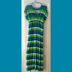 Stretchy striped maxi dress