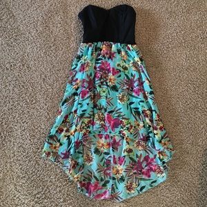 High Low Dress with Floral Pattern