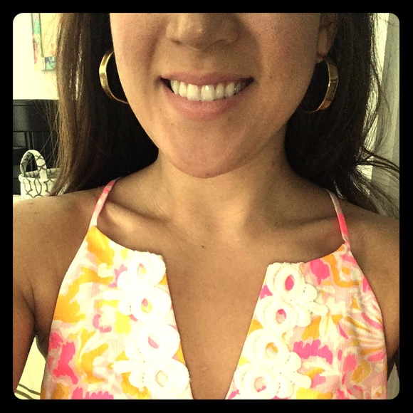 J.Crew gold hammered hoops new without tags