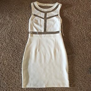 White dress with mesh design