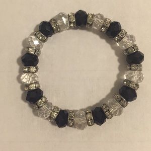 Black and clear rhinestone bracelet