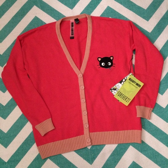 ✨HP x2!✨ Coral/Mauve Chococat Cardigan - Picture 2 of 4