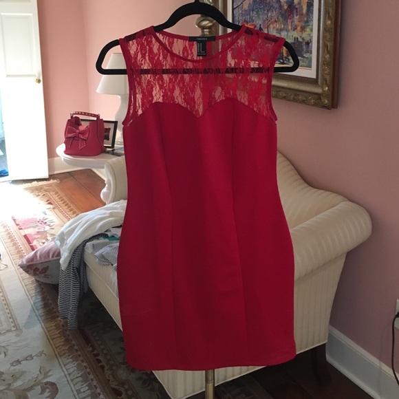 Red mesh dress