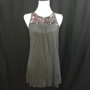 Sequins gray tank top