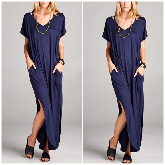 Last one Olive Cut out neckline slouchy maxi - Picture 4 of 4