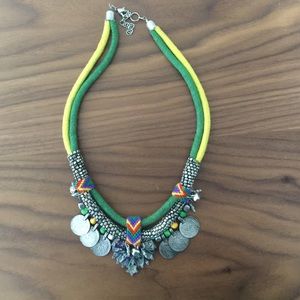 Boho tribal coins necklace