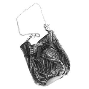 Mini studded leather bucket bag with chain