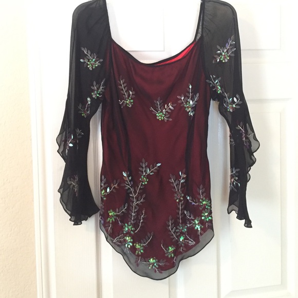 Cache sequined blouse
