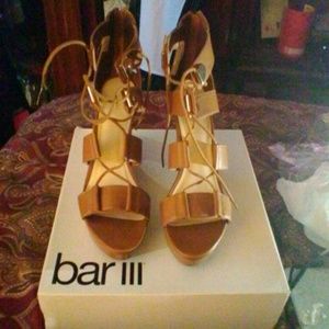 Tan wedge heels