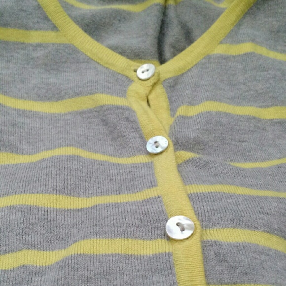 Forever 21 Gray and Yellow Striped Cardigan - Picture 1 of 4