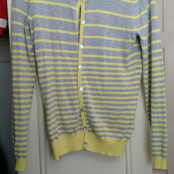 Forever 21 Gray and Yellow Striped Cardigan - Picture 2 of 4