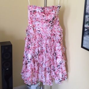 White House Black Market pink ruffled dress