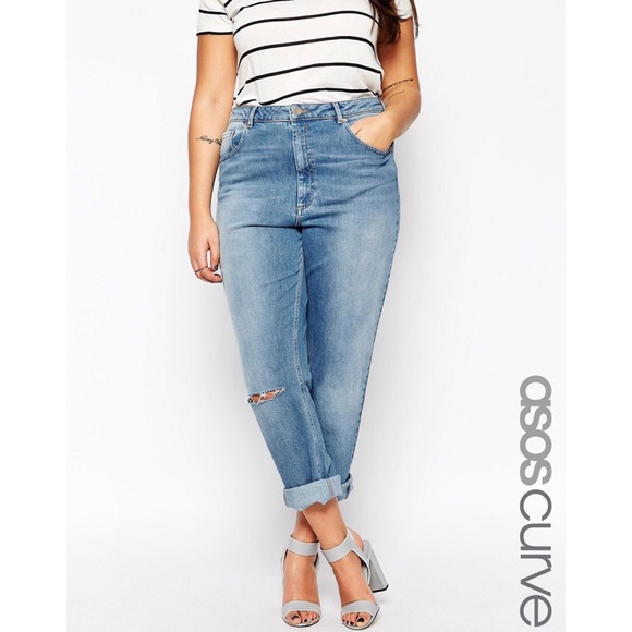 ASOS Curve Denim - ASOS Curve Kimmi Shrunken Boyfriend Jeans