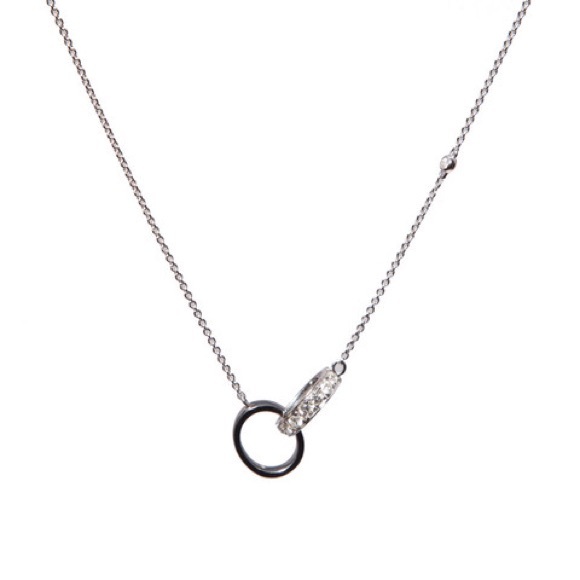 14K White Gold and Rhodium Diamond Ring Necklace - Picture 1 of 1