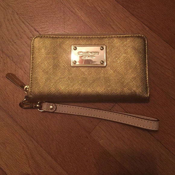 Gold Michael Kors Wristlet
