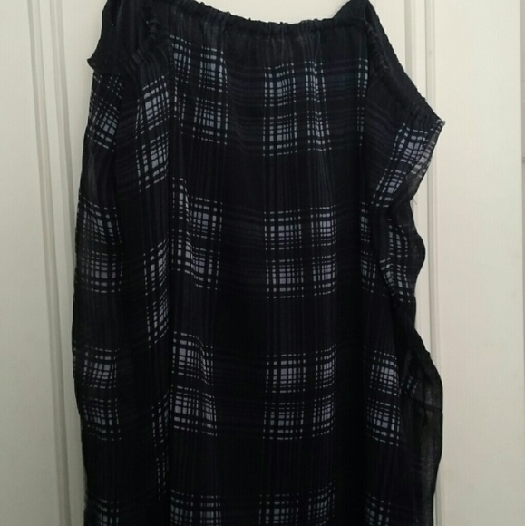 Banana U.S.A. Black Plaid Tank Top with Ruffles - Picture 3 of 4