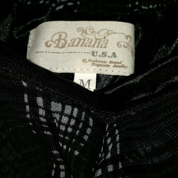 Banana U.S.A. Black Plaid Tank Top with Ruffles - Picture 4 of 4