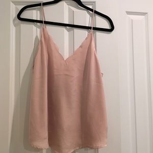 Line nude pinkish color scallop camisole