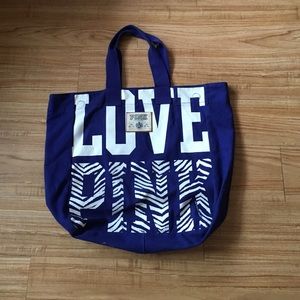 VS Pink indigo tote bag
