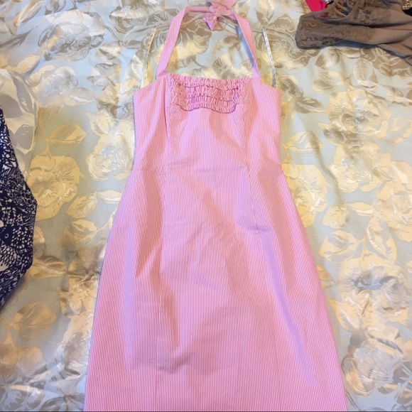 Lilly Pulitzer pink seersucker dress