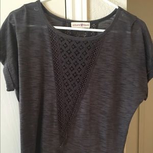 Navy blue lightweight short sleeve sweater