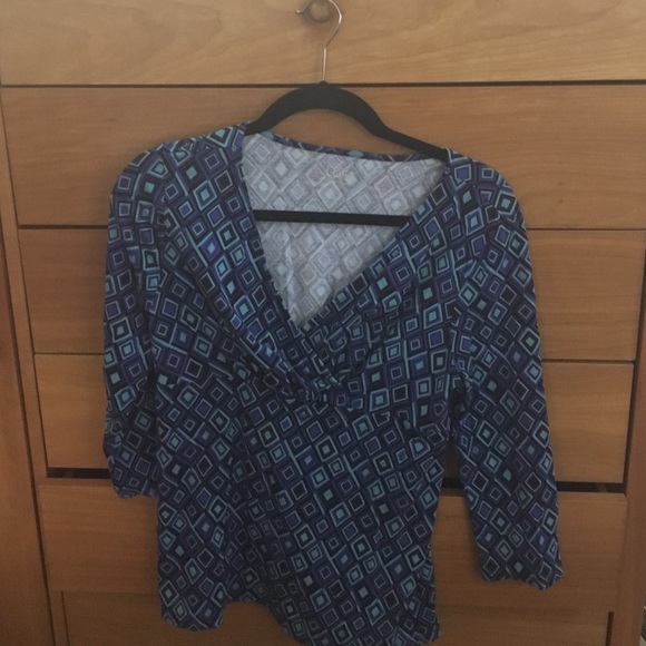 Ann Taylor Loft print long sleeve top - Picture 2 of 2