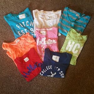 holister, american eagle, and finch shirts