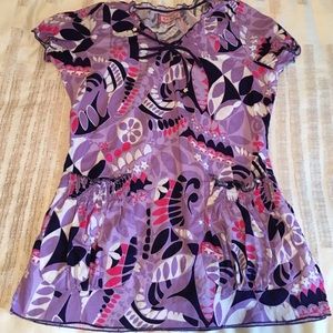 Koi peasant scrub top XS