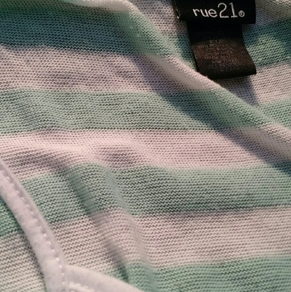 Green and White Striped Rue 21 Shirt - Picture 4 of 4