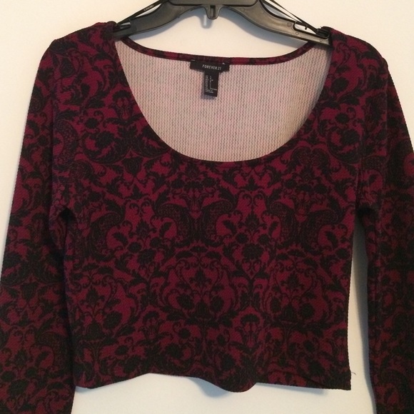 Polyester Print Crop Top - Picture 2 of 2