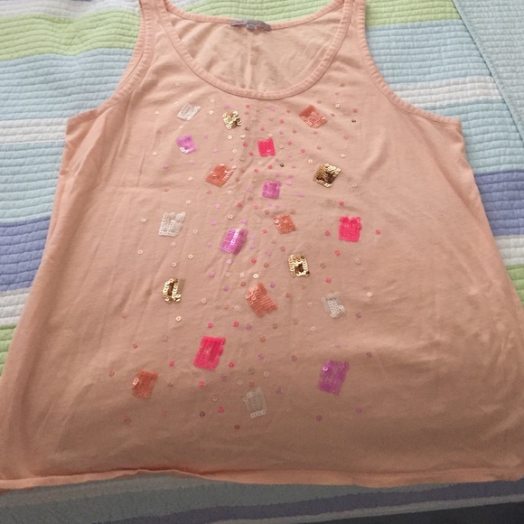 Cute peach tank with sequins!