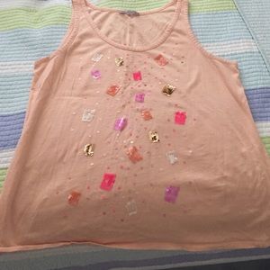 Cute peach tank with sequins!