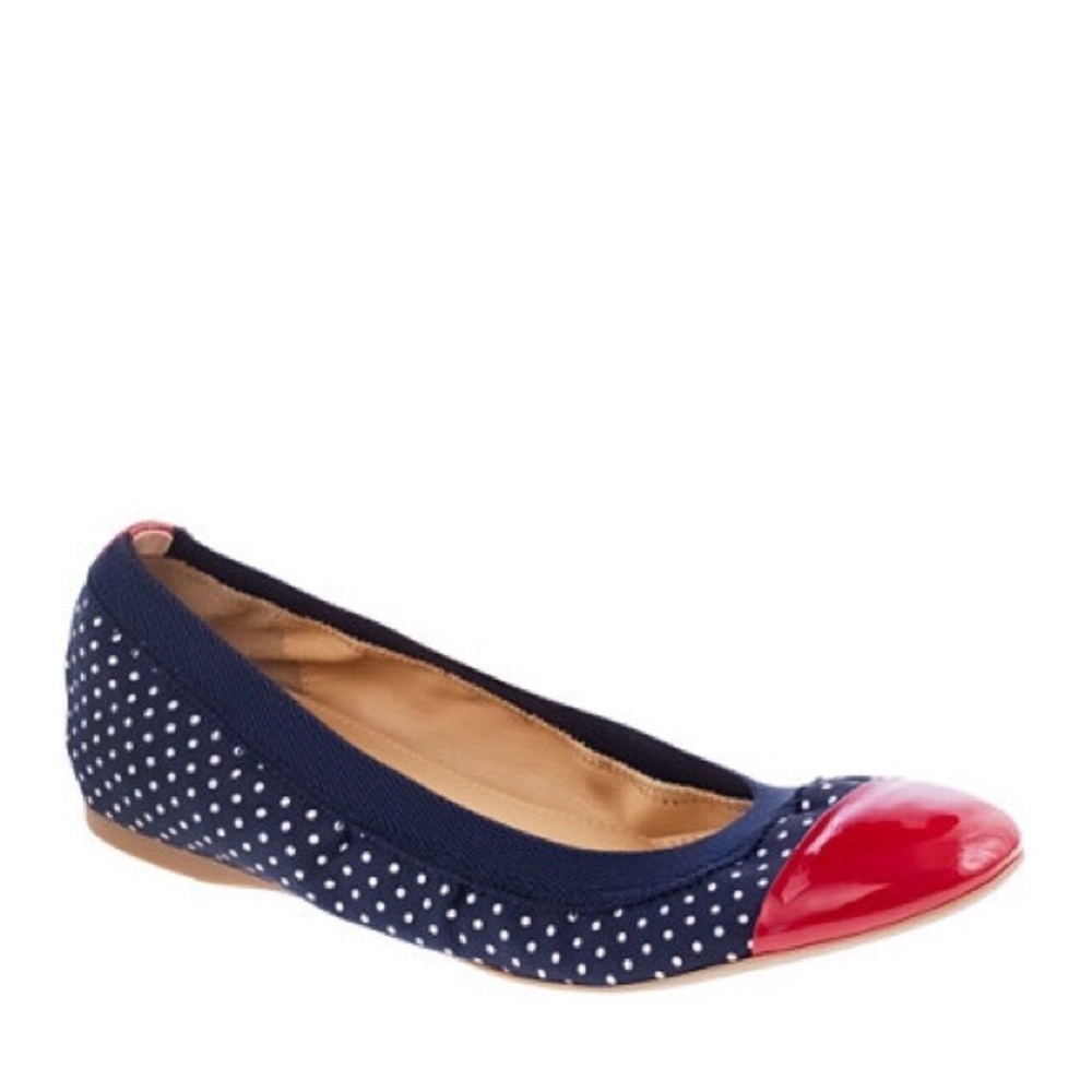 J.Crew Mila Ballet Flats 7 Cece Polka Dots Cap Toe