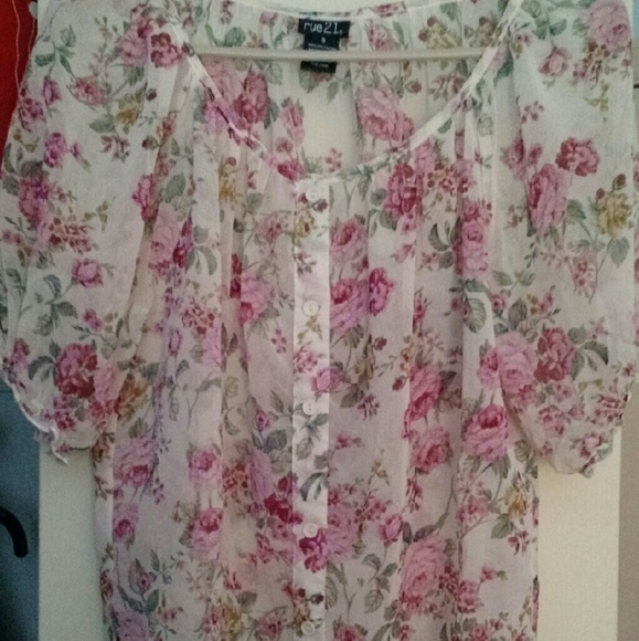 Sheer Rue 21 Floral Top - Picture 1 of 4