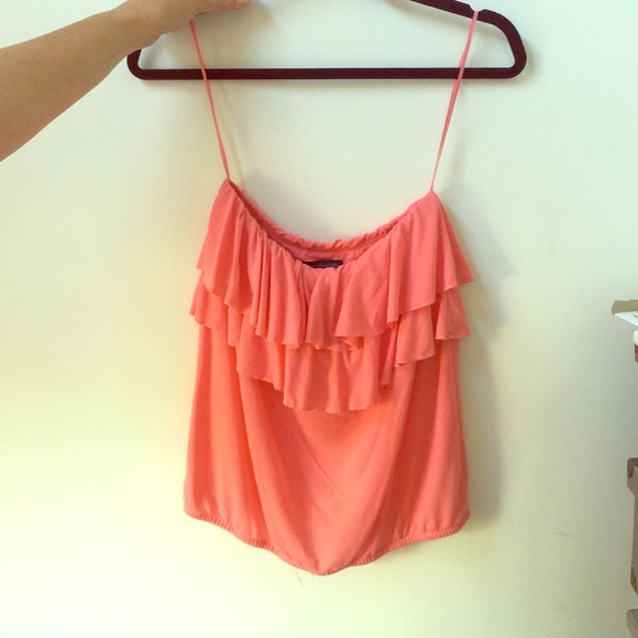 American eagle strapless pink top