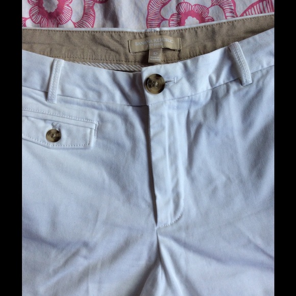 Banana Republic White Khaki Shorts