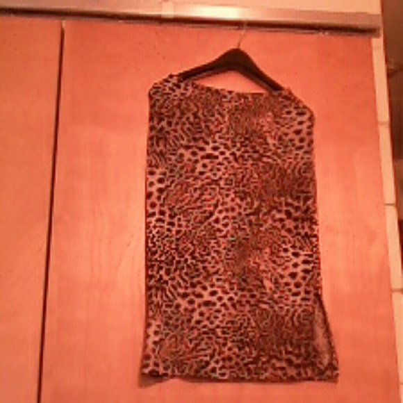 Leopard print pencil skirt with side split - Picture 1 of 4