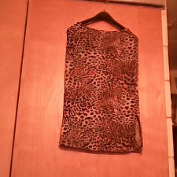 Leopard print pencil skirt with side split - Picture 4 of 4