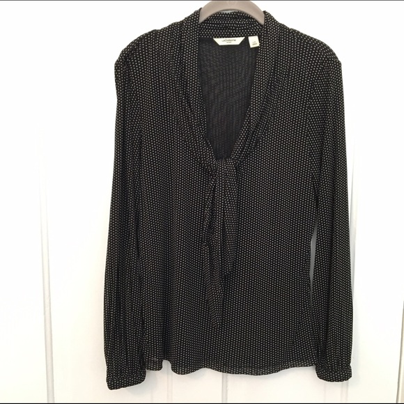 Black & white polka dot sheer blouse