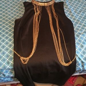 Gold chains Black Dress